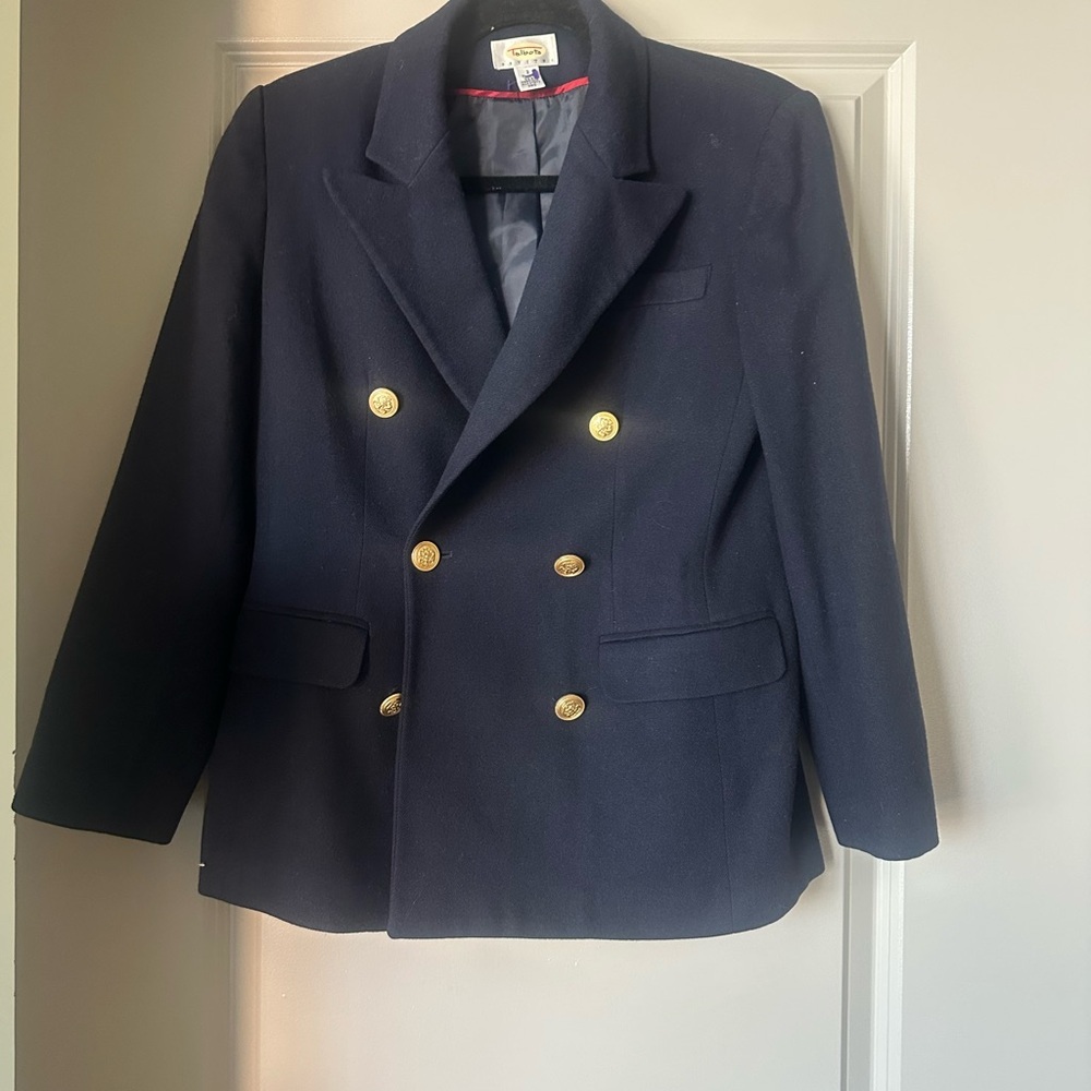 Talbots Navy Wool Blazer with Gold Buttons - Picture 3 of 7